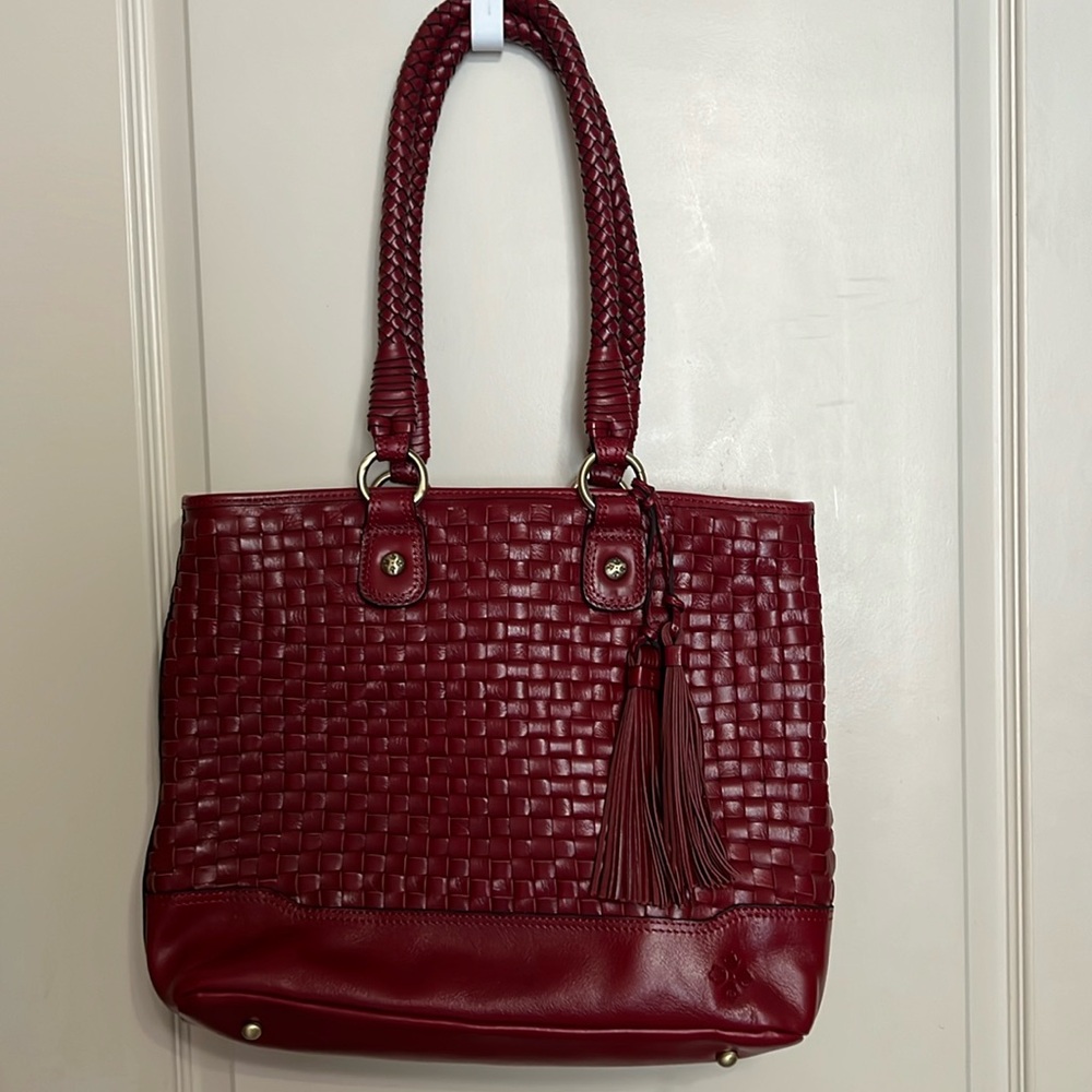 Patricia Nash Leather Lesina Discovery Tote - Ruby Red NWOT